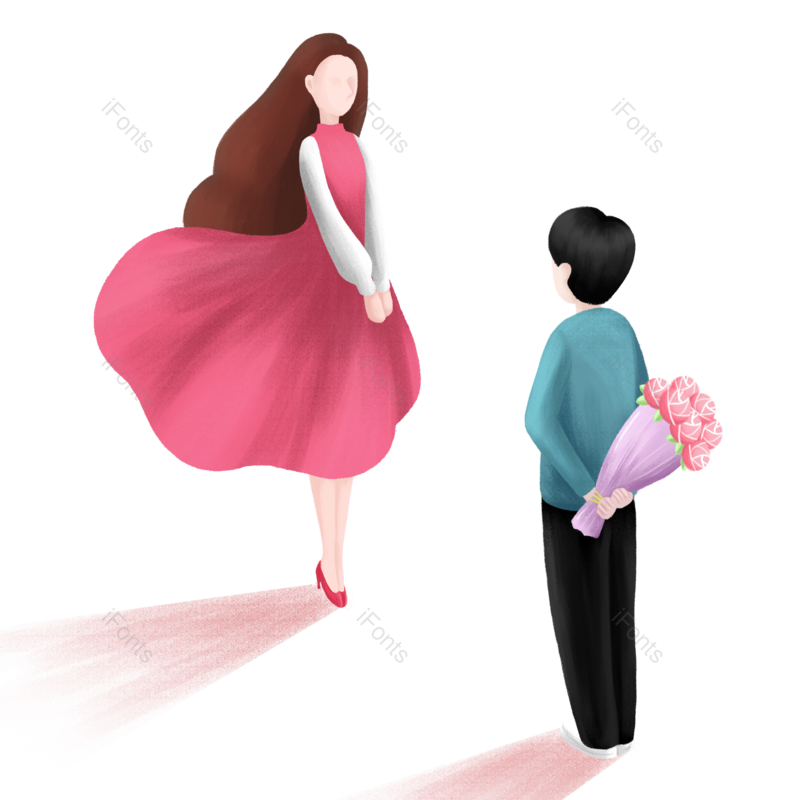 求婚图片,520元素,插画PNG,手绘人物免抠素材